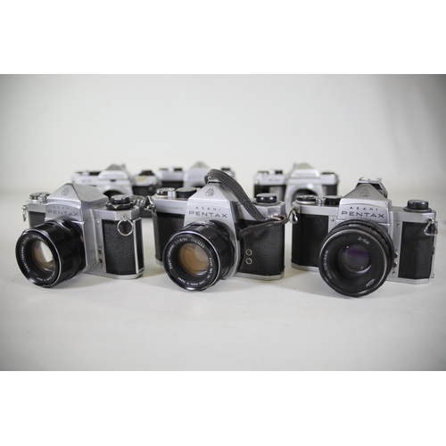 25 - Vintage Pentax SLR Cameras - Lot of 9, including Pentax Asahi S3, SP 1000, KX, SP 500, K1000 (back c... 