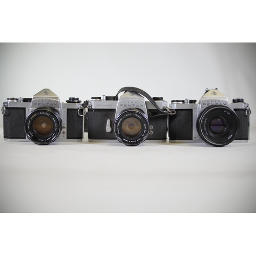 25 - Vintage Pentax SLR Cameras - Lot of 9, including Pentax Asahi S3, SP 1000, KX, SP 500, K1000 (back c... 