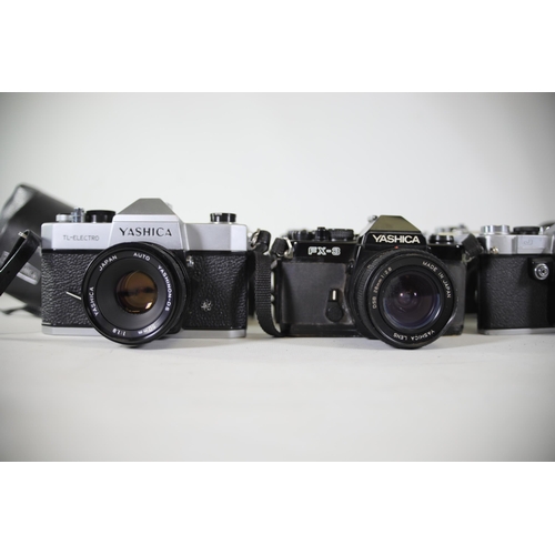 27 - Vintage Yashica Cameras - Yashica MF-1, Yashica Tl-Electro, Yashica Reflex 35 J, 3x Yashica Electro ... 