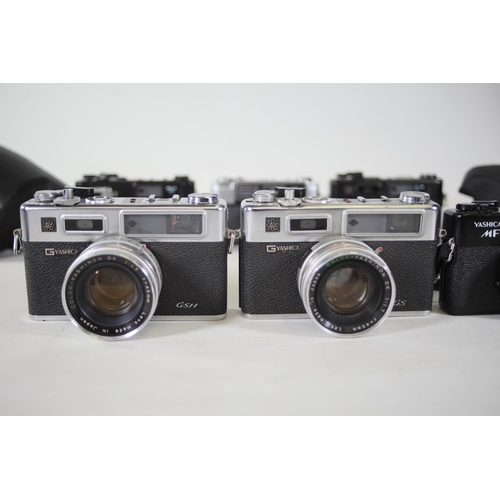 27 - Vintage Yashica Cameras - Yashica MF-1, Yashica Tl-Electro, Yashica Reflex 35 J, 3x Yashica Electro ... 