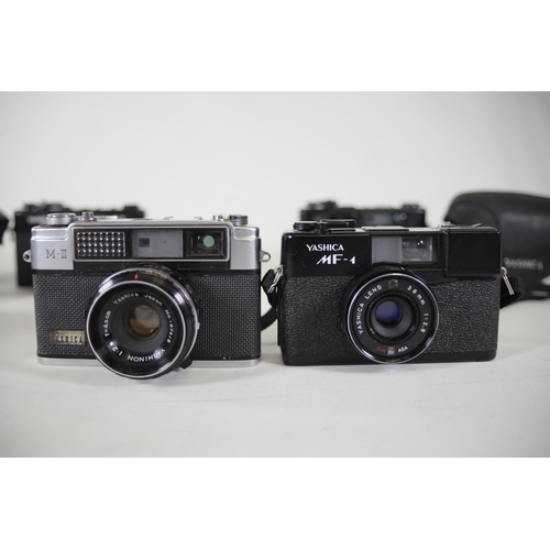 27 - Vintage Yashica Cameras - Yashica MF-1, Yashica Tl-Electro, Yashica Reflex 35 J, 3x Yashica Electro ... 