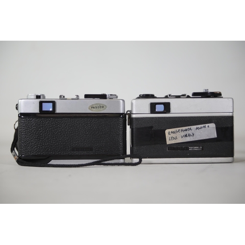 28 - 14 vintage film cameras to include Ricoh 500 GX and others.  Some of the shutters work but some do n... 