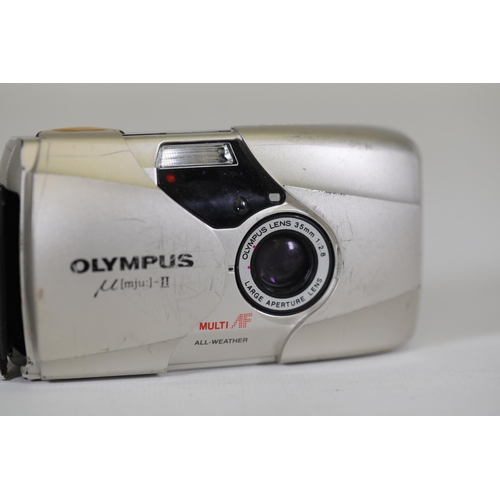 3 - Olympus MJU2 35 mm Compact Camera - Parts only, untested, faulty clip that holds case together, batt... 