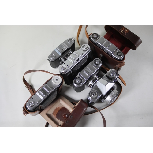 33 - 8 vintage folding cameras various zeiss ikon makes.  All of these cameras are being sold as untested... 