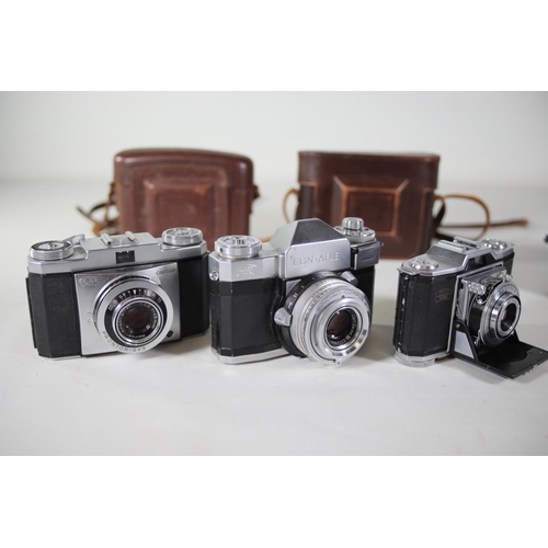 33 - 8 vintage folding cameras various zeiss ikon makes.  All of these cameras are being sold as untested... 