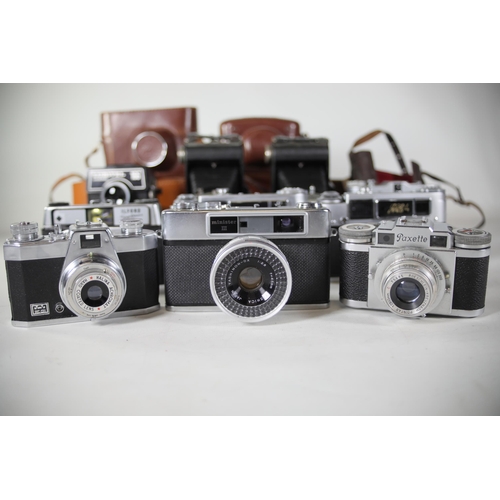 34 - 10 Various vintage cameras. All of these cameras are being sold as untested. Camera list as follows ... 