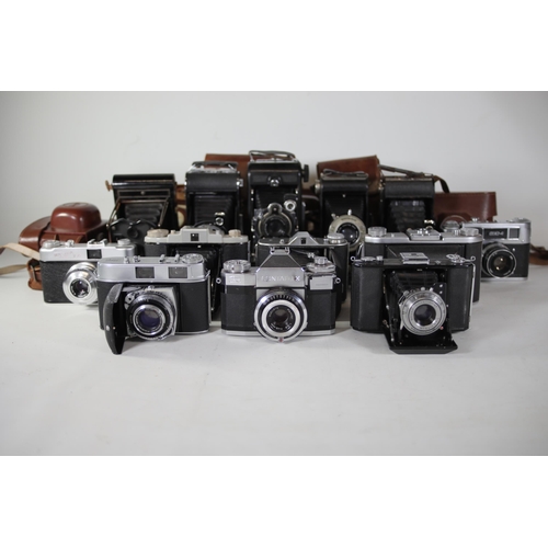 35 - 13 various vintage folding cameras. All of these cameras are being sold as untested. Camera list as ... 