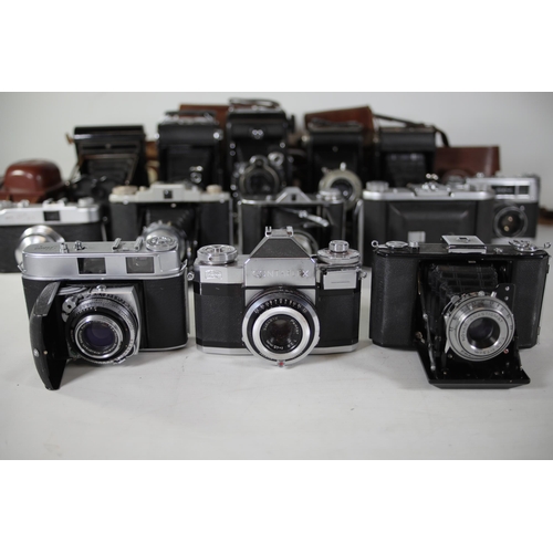 35 - 13 various vintage folding cameras. All of these cameras are being sold as untested. Camera list as ... 