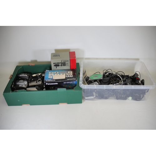 37 - Large Box of Various Untested Video Cameras: Sony Handycam DCR-HC19E PAL, JVC Gr-D340EK, JVC Gr-D250... 