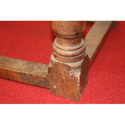 430 - Oak Peg Jointed Refectory Table - First Half 20th Century - Cleated Plank Top - Height 75cm, Depth 7... 