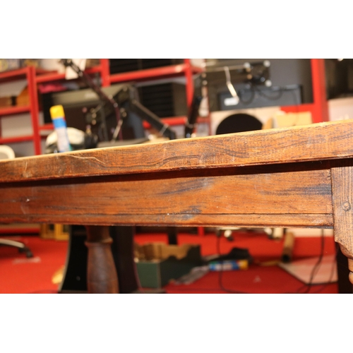 430 - Oak Peg Jointed Refectory Table - First Half 20th Century - Cleated Plank Top - Height 75cm, Depth 7... 