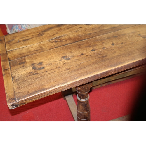 430 - Oak Peg Jointed Refectory Table - First Half 20th Century - Cleated Plank Top - Height 75cm, Depth 7... 