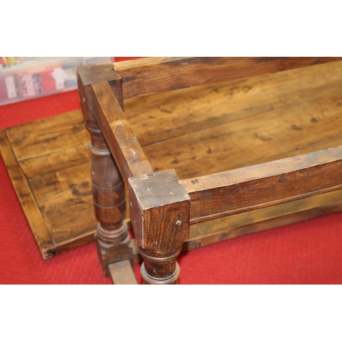 430 - Oak Peg Jointed Refectory Table - First Half 20th Century - Cleated Plank Top - Height 75cm, Depth 7... 