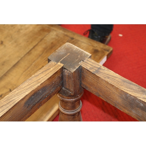 430 - Oak Peg Jointed Refectory Table - First Half 20th Century - Cleated Plank Top - Height 75cm, Depth 7... 