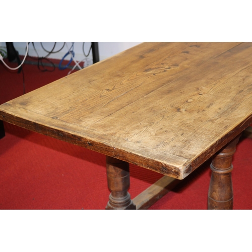 430 - Oak Peg Jointed Refectory Table - First Half 20th Century - Cleated Plank Top - Height 75cm, Depth 7... 