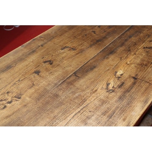 430 - Oak Peg Jointed Refectory Table - First Half 20th Century - Cleated Plank Top - Height 75cm, Depth 7... 