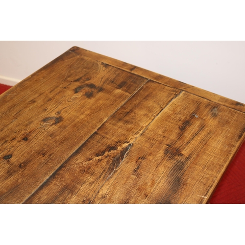 430 - Oak Peg Jointed Refectory Table - First Half 20th Century - Cleated Plank Top - Height 75cm, Depth 7... 