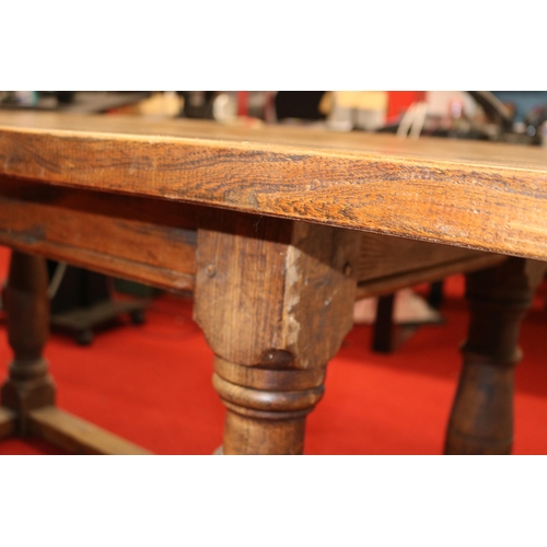 430 - Oak Peg Jointed Refectory Table - First Half 20th Century - Cleated Plank Top - Height 75cm, Depth 7... 