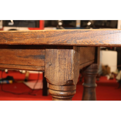 430 - Oak Peg Jointed Refectory Table - First Half 20th Century - Cleated Plank Top - Height 75cm, Depth 7... 