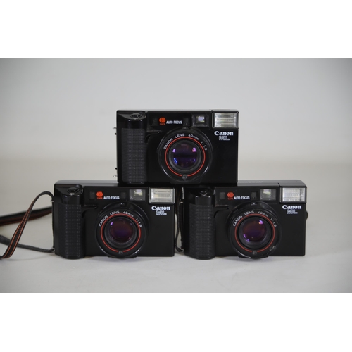 5 - Canon AF35Ml 40mm Film Cameras (x3) - Untested, 1 Camera with Fungus and Wear, 2 Cameras with Good C... 