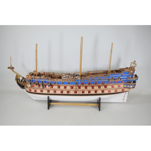 54 - S.Felipe Spanish Galleon large model gun boat Panart Art. 747 - part completed.

This item is a larg... 