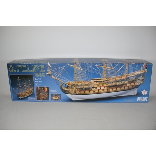 54 - S.Felipe Spanish Galleon large model gun boat Panart Art. 747 - part completed.

This item is a larg... 