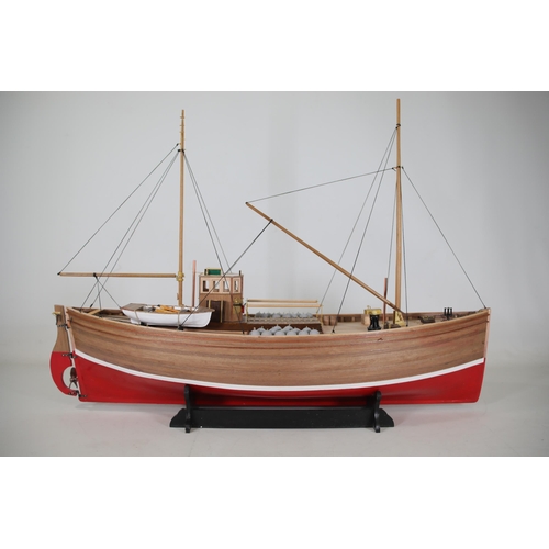 58 - Amati Fifie Scottish Fishing Vessel Fifie Kit 1:32 - Partially Completed, Approximately 72cm in Leng... 