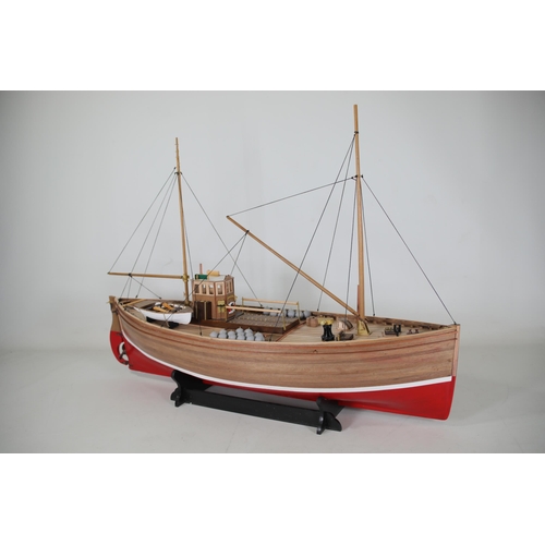 58 - Amati Fifie Scottish Fishing Vessel Fifie Kit 1:32 - Partially Completed, Approximately 72cm in Leng... 