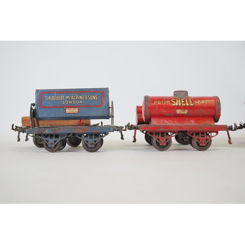 78 - O Gauge Goods Wagons and Transporters (Hornby Series Tin Plate)

- Shell Motor Spirit Goods Wagon: H... 