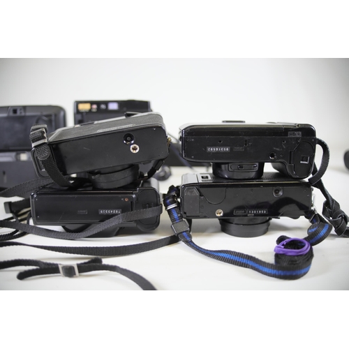 8 - Minolta Compact Cameras x8 Bundle - Hi-Matic AF2-M, Memory Maker 3, Riva 100AF, AF-2 Auto Focus x2, ... 