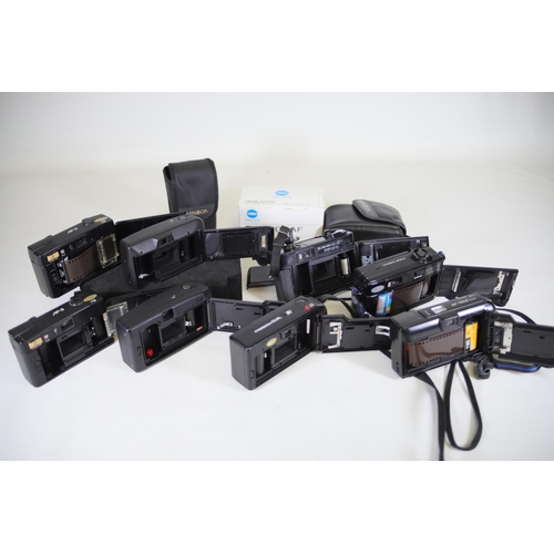 8 - Minolta Compact Cameras x8 Bundle - Hi-Matic AF2-M, Memory Maker 3, Riva 100AF, AF-2 Auto Focus x2, ... 