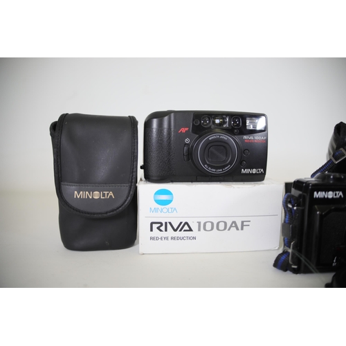 8 - Minolta Compact Cameras x8 Bundle - Hi-Matic AF2-M, Memory Maker 3, Riva 100AF, AF-2 Auto Focus x2, ... 