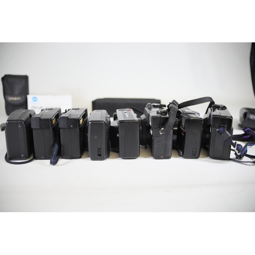 8 - Minolta Compact Cameras x8 Bundle - Hi-Matic AF2-M, Memory Maker 3, Riva 100AF, AF-2 Auto Focus x2, ... 