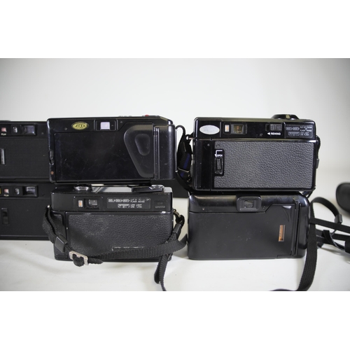 8 - Minolta Compact Cameras x8 Bundle - Hi-Matic AF2-M, Memory Maker 3, Riva 100AF, AF-2 Auto Focus x2, ... 