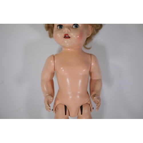 81 - 1950s Walking Talking Vintage Doll with Slight Neck Fault. Sold as untested, will likely need TLC.