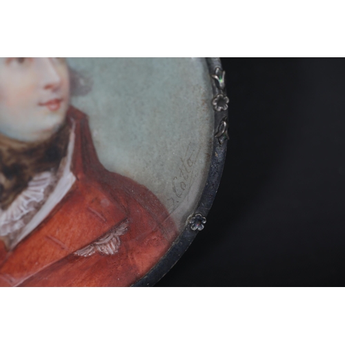 85 - Antique Miniature Portraits Signed J. Cotta Circa 1800 - Two antique miniatures portraits, circa 180... 