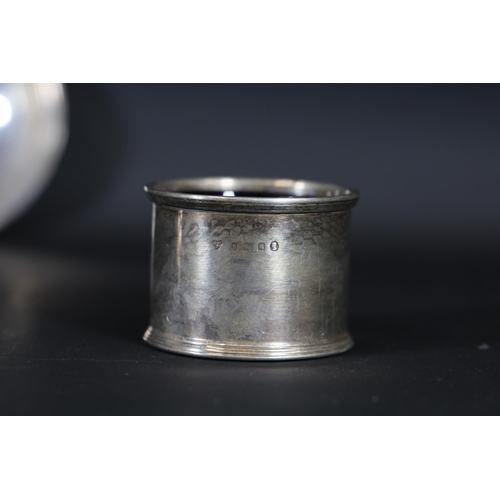 95 - 1911 Hallmarked Silver Inkwell and 4 Additional Silver Items, Total Weight of 172g

One of the items... 