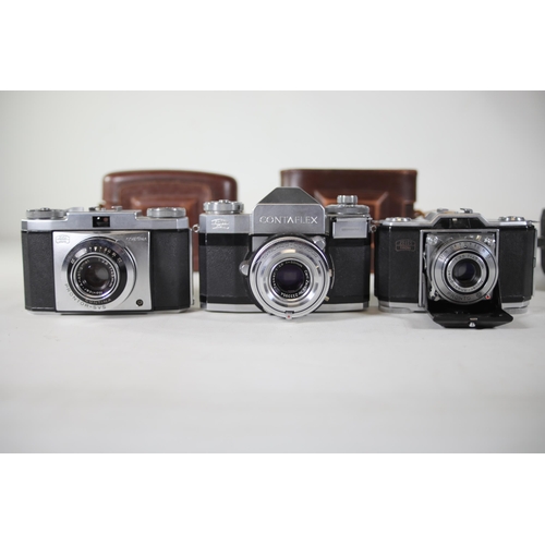 1 - **Collection of Vintage Folding and Rangefinder Cameras Including Zeiss Ikon and Agfa Models**  This... 