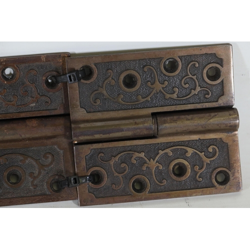 112 - Pair of Victorian-era Brass Door Hinges  This pair of Victorian-era brass door hinges measures 4 1/2... 