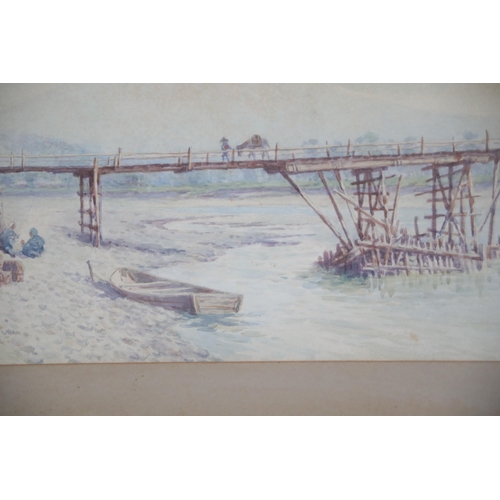 17 - Early 20th Century Framed Chinese Watercolour Painting Was Depicting Riverside Scene  This piece is ... 