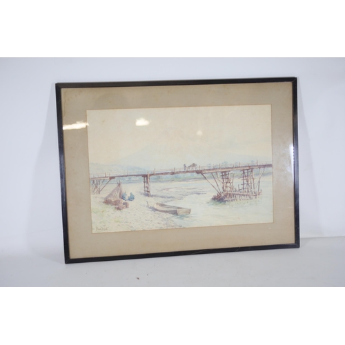 17 - Early 20th Century Framed Chinese Watercolour Painting Was Depicting Riverside Scene  This piece is ... 