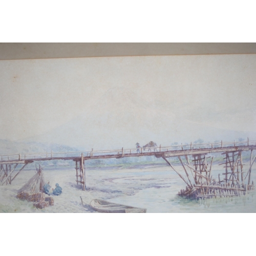 17 - Early 20th Century Framed Chinese Watercolour Painting Was Depicting Riverside Scene  This piece is ... 