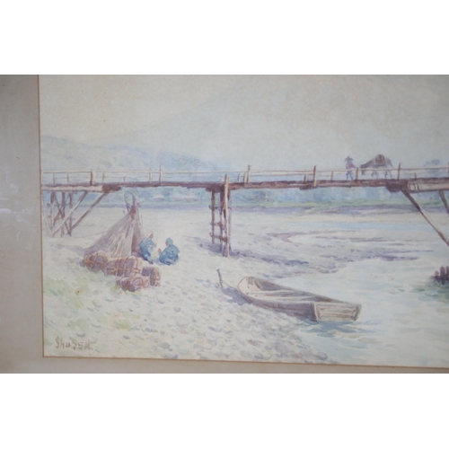 17 - Early 20th Century Framed Chinese Watercolour Painting Was Depicting Riverside Scene  This piece is ... 