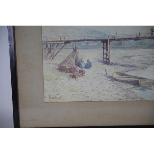 17 - Early 20th Century Framed Chinese Watercolour Painting Was Depicting Riverside Scene  This piece is ... 