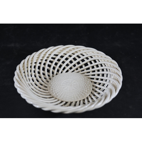 24 - Woven Basket Bowl with Makers Mark - Height 4.5cm, Diameter 20.5cm  This is a woven basket bowl with... 