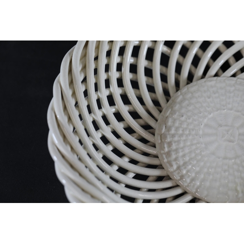 24 - Woven Basket Bowl with Makers Mark - Height 4.5cm, Diameter 20.5cm  This is a woven basket bowl with... 