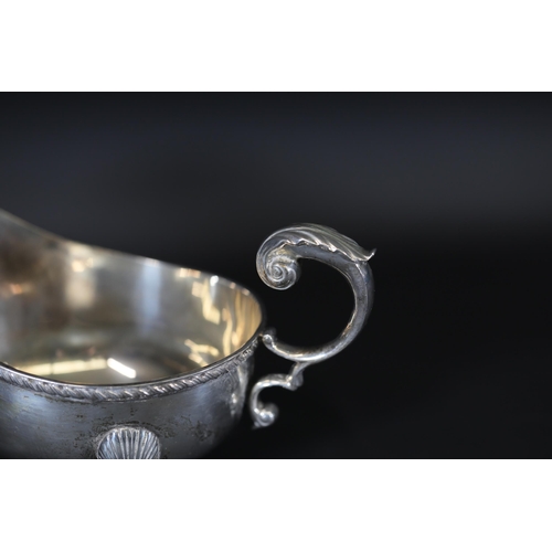 3 - Silver Dublin Hallmarked Gravy Sauce Boat, Finnigans Manchester Ltd  This silver gravy or sauce boat... 