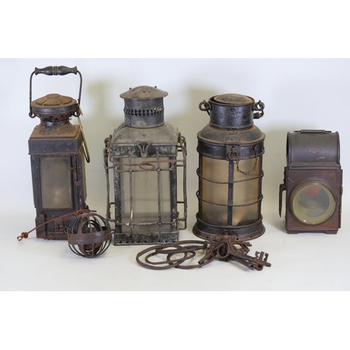 Collection of 5 Lanterns with Portable and Skeleton Keys 