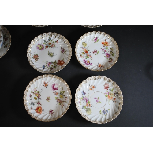 40 - Dresden Floral Pattern Porcelain Tea Service Set  This exquisite Dresden porcelain tea service set f... 