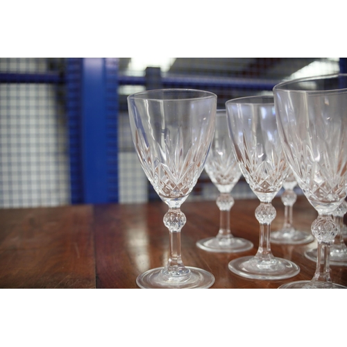 46 - Collection of Crystal Glassware: Ornate Wine Goblets and Etched Tumblers, Richard Brierly   This dis... 